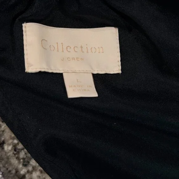 J. Crew Collection Metallic Floral Shimmer Tie-Neck Halter Top - L - Picture 5 of 5